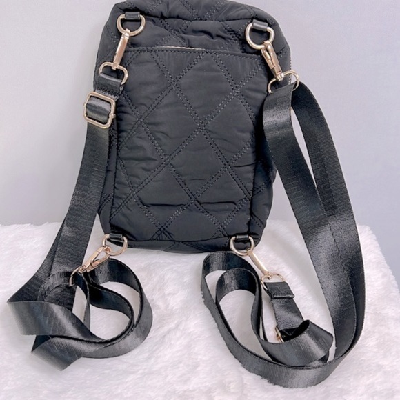 KEDZIE Cloud 9 Quilted Puffer Convertible Sling Bag (Black)2-Inch Bag Strap NWOT - Picture 5 of 12